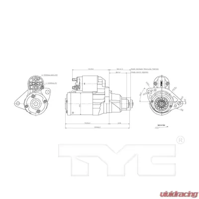 TYC Genera Starter Motor Nissan Altima 2007-2012 2.5L 4-Cyl Automatic CVT - 1-19060