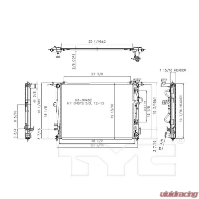 TYC Genera Radiator Assembly Hyundai Genesis Automatic - 13085