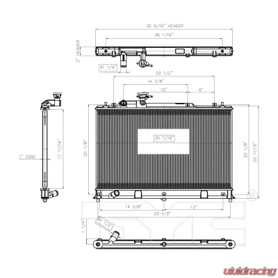 TYC Genera Radiator Assembly Mazda CX-7 2010-2012 2.3L 4-Cyl - 13156
