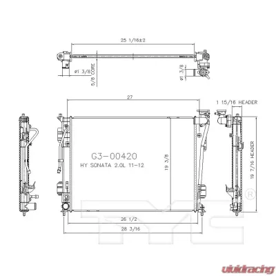 TYC Genera Radiator Assembly - 13189