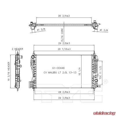 TYC Genera Radiator Assembly - 13332