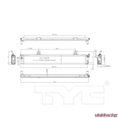 TYC Genera Drive Motor Inverter Cooler Lexus RX450h 2010-2015 3.5L V6 - 13355