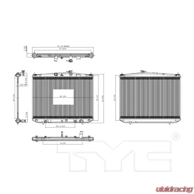 TYC Genera Radiator Assembly Toyota Highlander 2014-2016 3.5L V6 - 13449