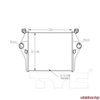 TYC Genera Turbocharger Intercooler Dodge 2003-2007 5.9L 6-Cyl - 18081