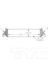 TYC Genera Turbocharger Intercooler Mazda 2.5L 4-Cyl                                     - 18083 - Image 3