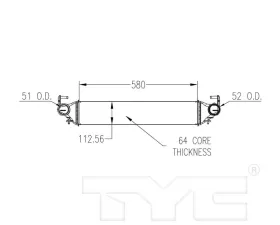 TYC Genera Turbocharger Intercooler Jeep Renegade 2015-2018 1.4L 4-Cyl