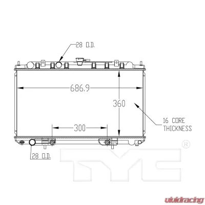 TYC Genera Radiator Assembly Nissan Sentra 2000-2006 1.8L 4-Cyl Automatic - 2346