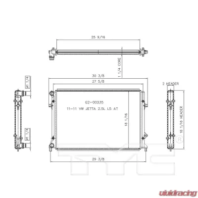 TYC Genera Radiator Assembly - 2964