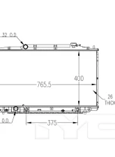 TYC Genera Radiator Assembly Honda 3.5L V6 Automatic                                     - 2989 - Image 4
