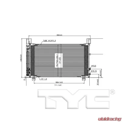 TYC Genera A/C Condenser Lexus IS350 2016-2020 3.5L V6 - 30022
