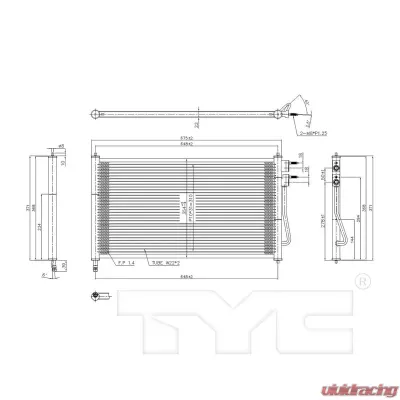 TYC Genera A/C Condenser Ford Focus 2005-2007 - 3391