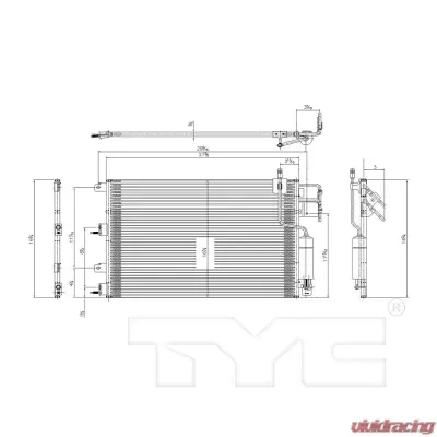 TYC Genera A/C Condenser Ford Automatic - 3672