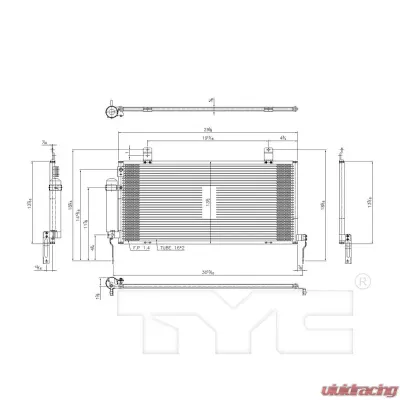 TYC Genera A/C Condenser Mitsubishi Galant 2009-2012 - 3770