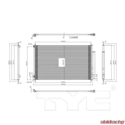 TYC Genera A/C Condenser Honda Pilot 2009-2015 - 3771