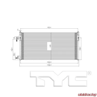 TYC Genera A/C Condenser Ford Transit Connect 2010-2013 - 3876