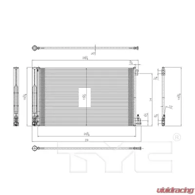 TYC Genera A/C Condenser Buick Regal 2011-2013 2.0L 4-Cyl - 3890