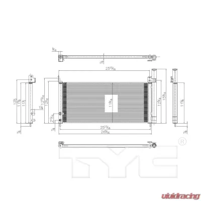 TYC Genera A/C Condenser Toyota Prius 2012-2018 - 3991