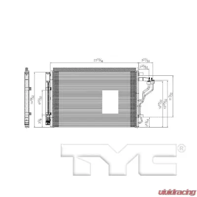 TYC Genera A/C Condenser Hyundai Elantra Front 2014-2016 2.0L 4-Cyl - 4959