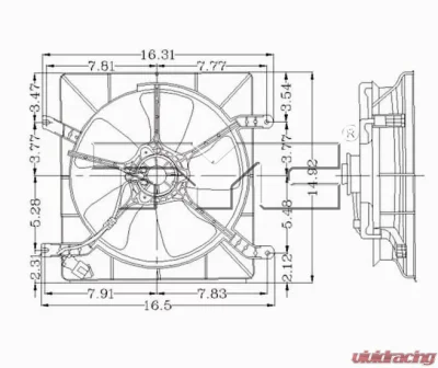 TYC Genera Engine Cooling Fan Assembly Honda Accord 1994-1997 2.2L 4-Cyl - 600050