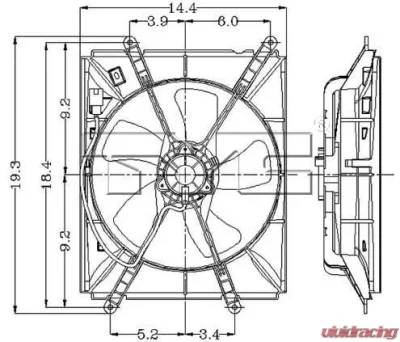 TYC Genera Engine Cooling Fan Assembly Toyota Camry 1992-1996 2.2L 4-Cyl - 600090