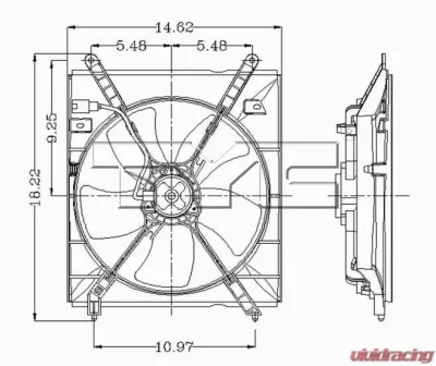 TYC Genera Engine Cooling Fan Assembly Toyota Camry 2000-2001 2.2L 4-Cyl - 600110