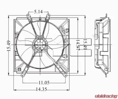 TYC Genera Engine Cooling Fan Assembly Toyota Corolla 1993-1997 - 600150