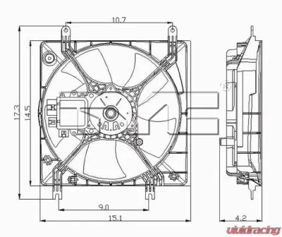 TYC Genera Engine Cooling Fan Assembly Mitsubishi Galant 1999-2003 - 600180