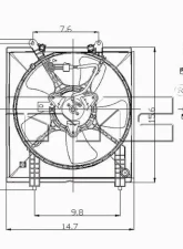 TYC Genera Engine Cooling Fan Assembly Mitsubishi Lancer 2002 2.0L 4-Cyl                                     - 600510 - Image 2