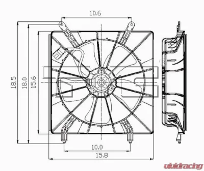 TYC Genera Engine Cooling Fan Assembly Honda - 600530