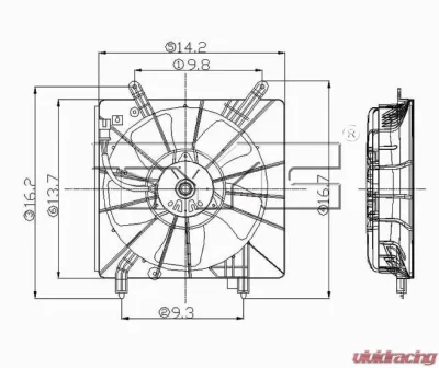 TYC Genera Engine Cooling Fan Assembly Acura RSX 2002-2006 Automatic - 600600