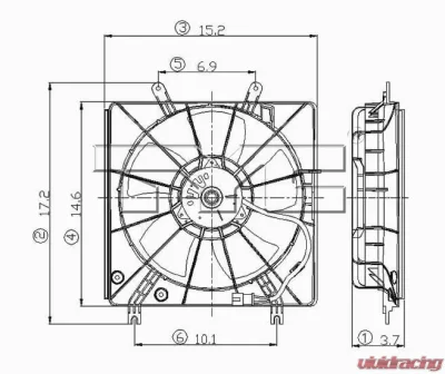 TYC Genera Engine Cooling Fan Assembly Honda Accord Left 2003-2007 3.0L V6 - 600690