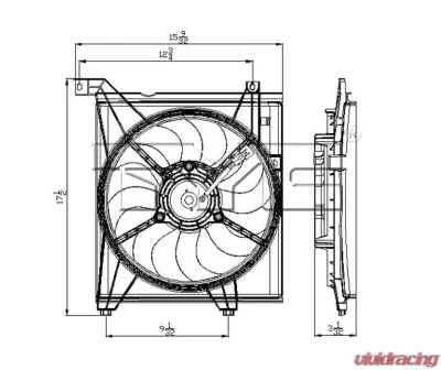 TYC Genera Engine Cooling Fan Assembly Kia Spectra Left 2004-2009 - 600890