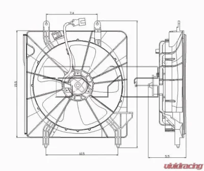 TYC Genera Engine Cooling Fan Assembly Acura TSX 2004-2008 - 600940