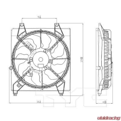 TYC Genera Engine Cooling Fan Assembly Hyundai Santa Fe 2007-2009 - 601000