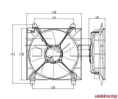 TYC Genera Engine Cooling Fan Assembly Suzuki Reno 2005-2008 - 601050