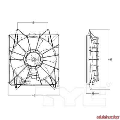 TYC Genera Engine Cooling Fan Assembly Honda Accord Left 2008-2012 2.4L 4-Cyl - 601130