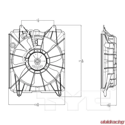 TYC Genera Engine Cooling Fan Assembly Honda Civic Left 2006-2011 1.3L 4-Cyl - 601140