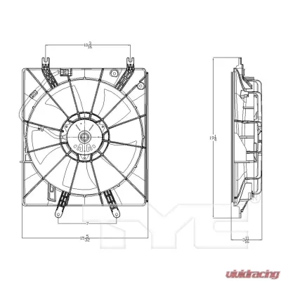 TYC Genera Engine Cooling Fan Assembly Acura TL 2007-2008 - 601150