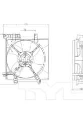 TYC Genera Engine Cooling Fan Assembly Subaru Left                                     - 601170 - Image 2