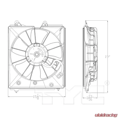 TYC Genera Engine Cooling Fan Assembly Acura TL 2009-2014 3.5L V6 - 601200