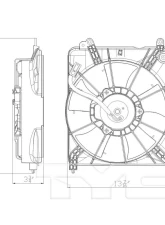 TYC Genera Engine Cooling Fan Assembly Honda Fit 2009-2013                                     - 601210 - Image 2