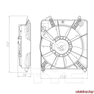 TYC Genera Engine Cooling Fan Assembly Honda Fit 2009-2013 - 601210