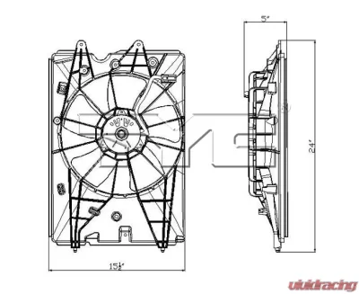 TYC Genera Engine Cooling Fan Assembly Honda - 601230