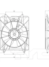 TYC Genera Engine Cooling Fan Assembly Honda CR-V Left 2010-2016                                     - 601330 - Image 3