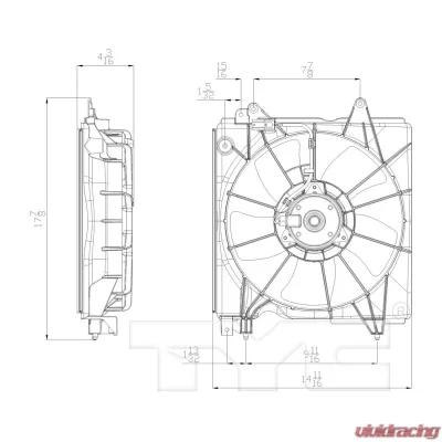 TYC Genera Engine Cooling Fan Assembly Left - 601350