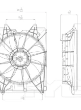 TYC Genera Engine Cooling Fan Assembly Honda Odyssey Left 2011-2017                                     - 601360 - Image 2