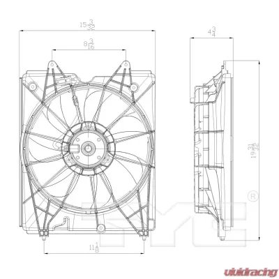 TYC Genera Engine Cooling Fan Assembly Honda Odyssey Left 2011-2017 - 601360