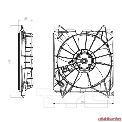 TYC Genera Engine Cooling Fan Honda Accord Left 2013-2017 2.4L 4-Cyl - 601420