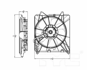 TYC Genera Engine Cooling Fan Assembly Honda Fit Left 2015-2020