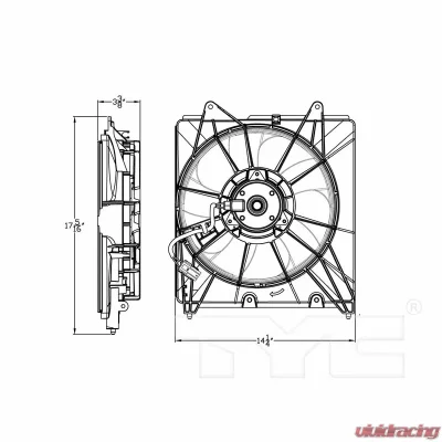 TYC Genera Engine Cooling Fan Assembly Honda Fit Left 2015-2020 - 601480